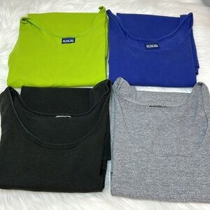 (4) Men’s Cotton Tank Tops Gray, Black, Royal Blue, Lime Green Size M